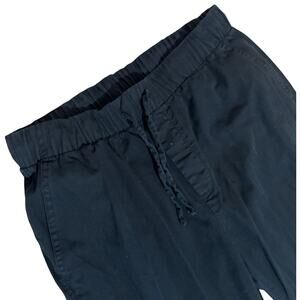 Women's Size M Black Gap Easy Pant Tie Elastic Waist Straight Leg Cotton Blend